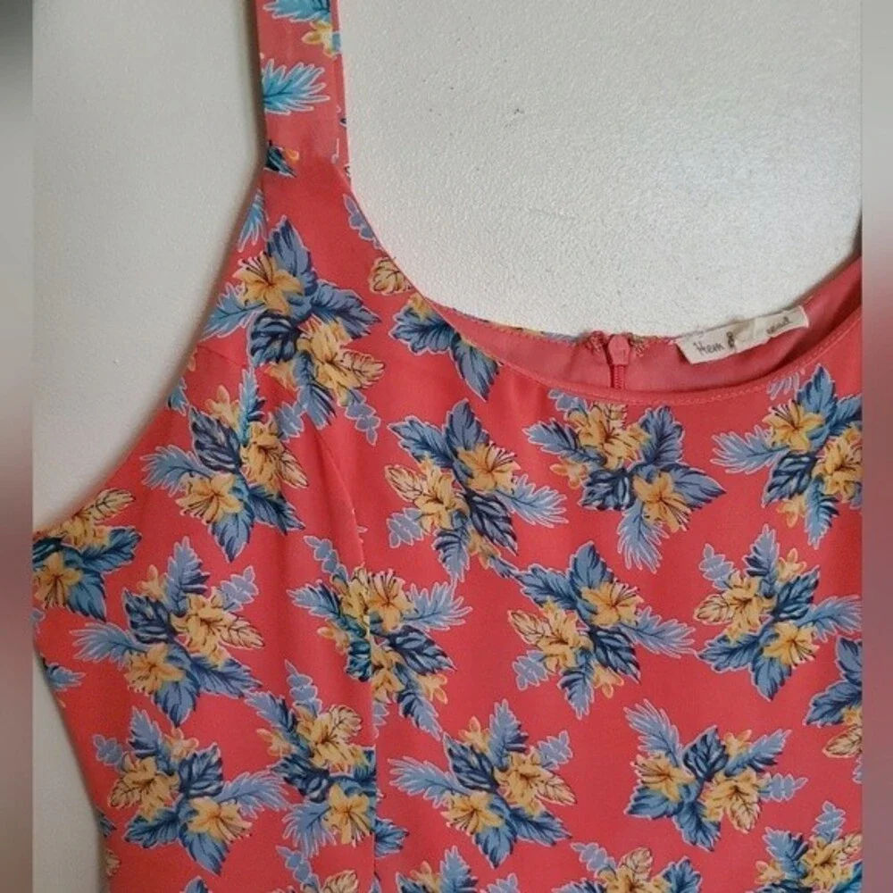 Hem &‎ Thread Floral Pink Dress Vacation Resort Wear Y2K Boho Size Large